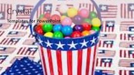  Presentation with fourth of july - Slides featuring pail-of-gumballs background and a lemonade colored foreground