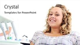  Presentation with colorful teeth mold - Amazing theme having teeth checkup at dentist's office backdrop and a white colored foreground