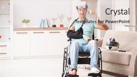  Presentation with rider - Slide deck consisting of pain 3d - injured motorbike rider recovering background and a lemonade colored foreground