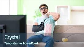  Presentation with pressure injury - Audience pleasing presentation theme consisting of pain 3d - man with neck and arm backdrop and a  colored foreground