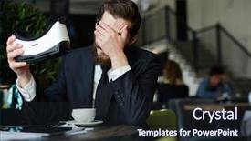  Presentation with tired - Cool new PPT theme with pain 3d - tired businessman holding vr headset backdrop and a wine colored foreground