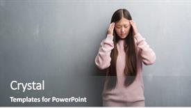  Presentation with chinese - Beautiful theme featuring pain in head because stress backdrop and a  colored foreground