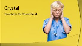  Presentation with text pelvic pain diagnosis medical - Cool new PPT theme with pain in head because stress backdrop and a  colored foreground