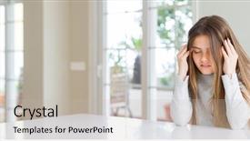  Presentation with wide - Colorful slide deck enhanced with pain in head because stress backdrop and a light gray colored foreground