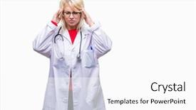  Presentation with text pelvic pain diagnosis medical - Theme having pain in head because stress background and a  colored foreground