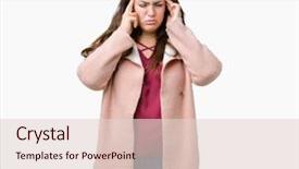  Presentation with power plug winter - Presentation design with pain in head because stress background and a lemonade colored foreground