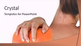  Presentation with shoulder pain - PPT theme enhanced with her neck and shoulder background and a white colored foreground