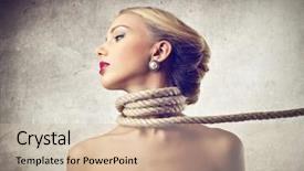  Presentation with rope - PPT layouts enhanced with pain killers - beautiful woman kidnapped with rope background and a soft green colored foreground