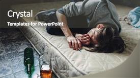  Presentation with alcohol and drugs cravings - Presentation design featuring pain killers - druggy sleeping bottle of alcohol background and a dark gray colored foreground