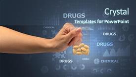  Presentation with plastic bag - Audience pleasing slide deck consisting of pain killers - naked hand gives chemicals backdrop and a ocean colored foreground