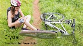  Presentation with leg pain - Colorful PPT theme enhanced with pain pathway - woman hurting her leg backdrop and a gold colored foreground