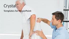  Presentation with physiotherapist - Colorful PPT theme enhanced with pain patient - side view of a male backdrop and a white colored foreground