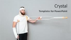  Presentation with funny - Colorful PPT layouts enhanced with pain points - funny bearded young man standing backdrop and a light gray colored foreground