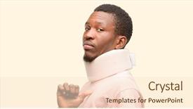  Presentation with black man - Amazing PPT theme having pain points - injured african black man wearing backdrop and a cream colored foreground
