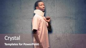  Presentation with african american black couple - Cool new presentation with pain points - injured african black man wearing backdrop and a coral colored foreground
