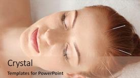  Presentation with pain points - Slide set consisting of pain points - therapy of female head background and a coral colored foreground