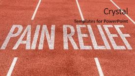  Presentation with pain relief - PPT theme featuring pain relief written on running background and a coral colored foreground