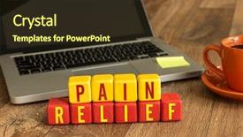  Presentation with pain relief - Presentation featuring pain relief written background and a tawny brown colored foreground