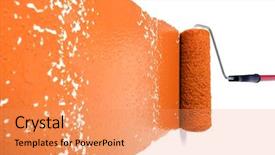  Presentation with orange spilled paint - Cool new slides with pain roller with orange paint backdrop and a coral colored foreground