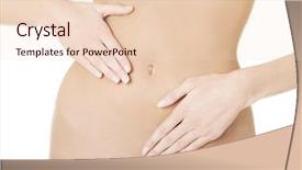  Presentation with waiter hand in white glove - PPT layouts consisting of pain scale - hand on belly isolated background and a  colored foreground