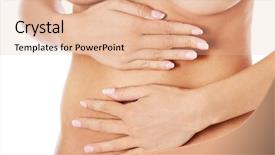  Presentation with waiter hand in white glove - Beautiful PPT theme featuring pain scale - hand on belly isolated backdrop and a  colored foreground