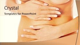  Presentation with background - PPT theme enhanced with pain scale - hand on belly isolated background and a  colored foreground