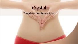  Presentation with waiter hand in white glove - Theme enhanced with pain scale - hand on belly isolated background and a  colored foreground