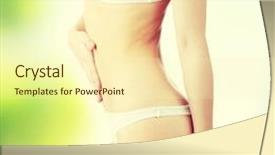  Presentation with female hypnotist - Audience pleasing PPT theme consisting of pain scale - hand on belly of young backdrop and a  colored foreground