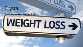  Presentation with weight loss lose text - Presentation design featuring pain scale - weight loss direction sign background and a teal colored foreground