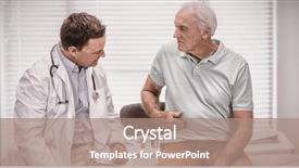  Presentation with stomach and acidity - Slide deck with pain to doctor in clinic background and a coral colored foreground