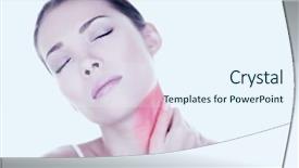  Presentation with back pain - PPT layouts consisting of pain woman need back massage background and a sky blue colored foreground