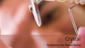  Presentation with patients - Colorful PPT theme enhanced with painful gums - dentist working on a patients backdrop and a  colored foreground