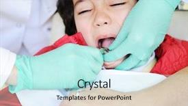  Presentation with office king - PPT layouts consisting of painful gums - kid visiting dentist office background and a cool aqua colored foreground