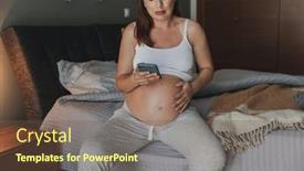 Presentation with pregnant woman - Presentation having painful-pregnant-young-woman background and a tawny brown colored foreground
