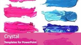  Presentation with paint brush - Beautiful presentation theme featuring paint - collection of abstract acrylic brush backdrop and a purple colored foreground
