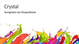  Presentation with shape - Colorful slide set enhanced with paint - colored splashes in abstract shape backdrop and a white colored foreground