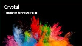  Presentation with freeze - Colorful slide set enhanced with paint - freeze motion of colored dust backdrop and a black colored foreground