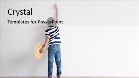  Presentation with african american - Audience pleasing PPT layouts consisting of paint - little african-american boy painting backdrop and a white colored foreground