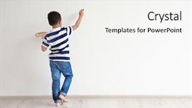  Presentation with painting - PPT theme consisting of paint - little african-american boy painting background and a white colored foreground
