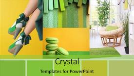  Presentation with green color - Slide deck with paint - stylish collage with green color background and a yellow colored foreground