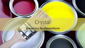  Presentation with paint brush - Presentation design enhanced with paint and brush background and a yellow colored foreground