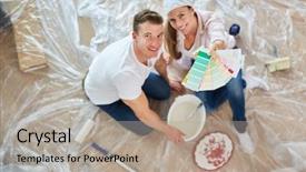  Presentation with creation - Theme having paint at renovation in new background and a mint green colored foreground