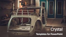  Presentation with classic car - Presentation design enhanced with paint booth - classic car bodykit parts background and a  colored foreground