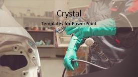  Presentation with automated car wash - Slide deck featuring paint booth - painting a car background and a  colored foreground