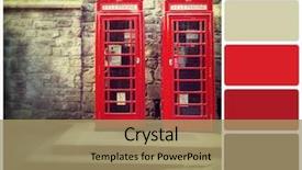  Presentation with phone booth - PPT theme having paint booth - two british red phone boxes background and a coral colored foreground