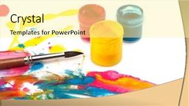  Presentation with paint brush - PPT layouts with paint brush and colors background and a blonde colored foreground