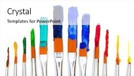  Presentation with paint brush brash and red - Presentation theme having paint brush and paint background and a white colored foreground