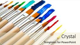  Presentation with paint brush - PPT theme enhanced with paint brush and paint background and a lemonade colored foreground