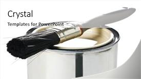  Presentation with paint bucket - Beautiful PPT layouts featuring paint brush and tin can backdrop and a  colored foreground