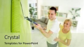  Presentation with catholic couple silhouette of young - Presentation theme with green people - young couple renovation or redecorated background and a mint green colored foreground